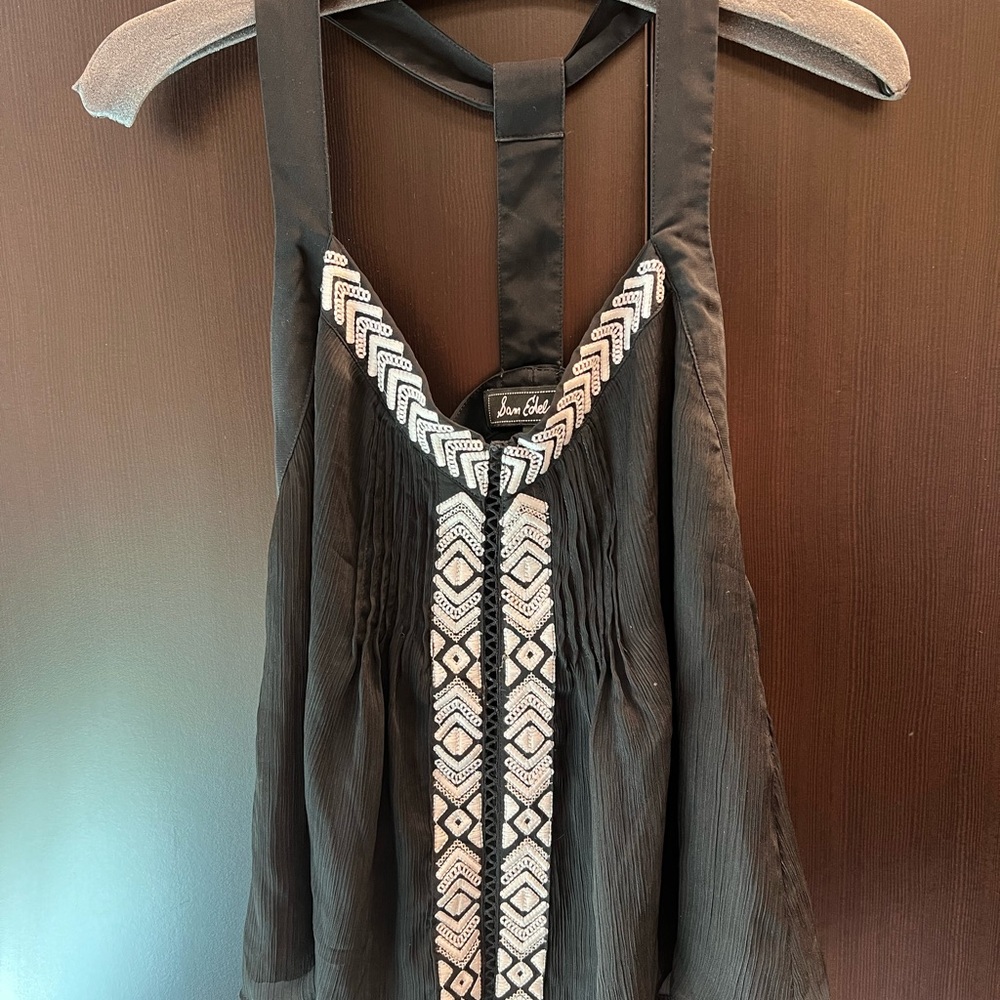Sam Edelman Black and White Graphic Tank Top